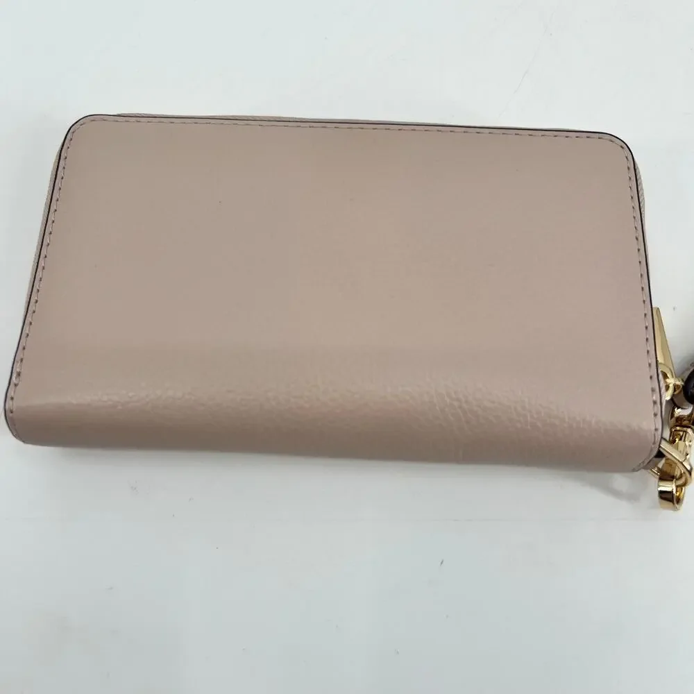 Michael Kors Jade Light Pink Smooth Leather Shoulder Bag & wallet gold hardware
